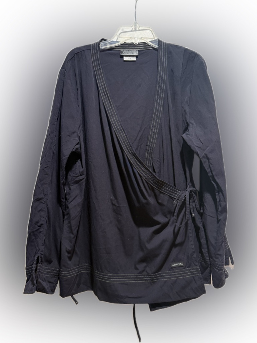 Athleta black wrap kimono tunic top M